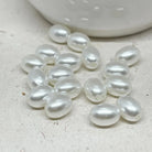 Acryl Perlen Oval Weiß 25 St.