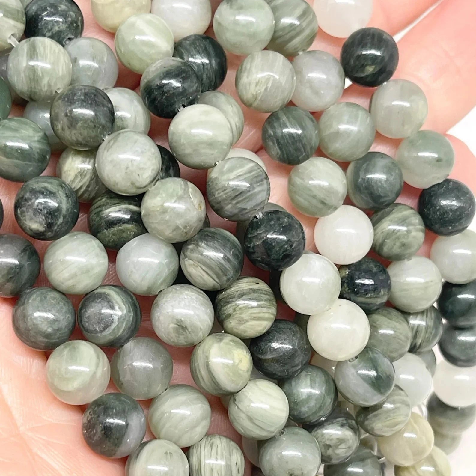 Rutilquarz Perlen Naturstein 45 St. 8mm