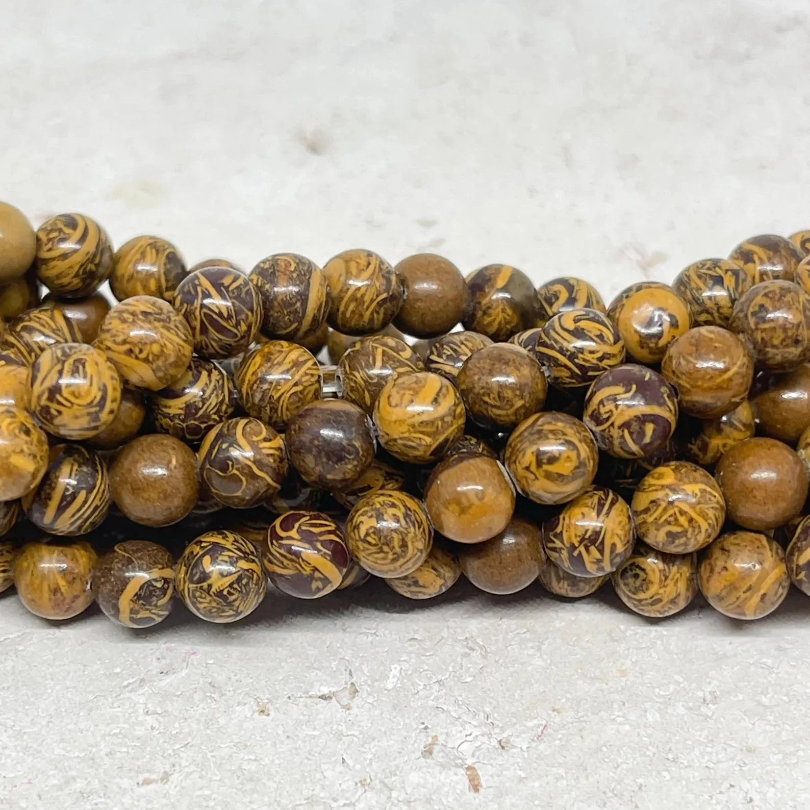 Elefantenhaut Jaspis Perlen Naturstein 60 St. 6mm