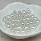 Acryl Perlen Oval Weiß 25 St.