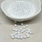 Böhmische Glasschliffperlen 4mm 100 St. Weiß Opak