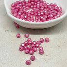 Böhmische Glasschliffperlen 4mm 100 St. Pearl Shine Pink
