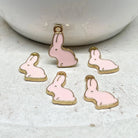 Süße Häschen Anhänger aus Emaille in Rosa