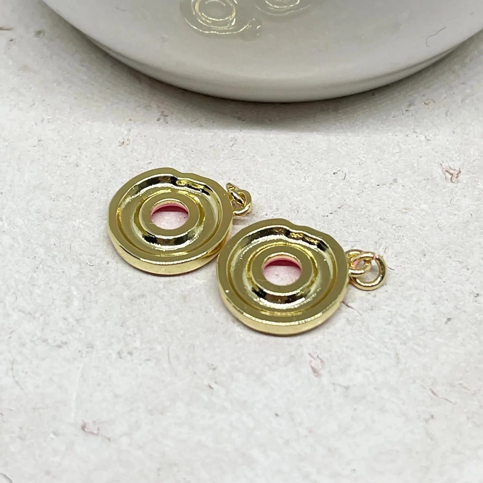 2 St. Anhänger Donut Rosa