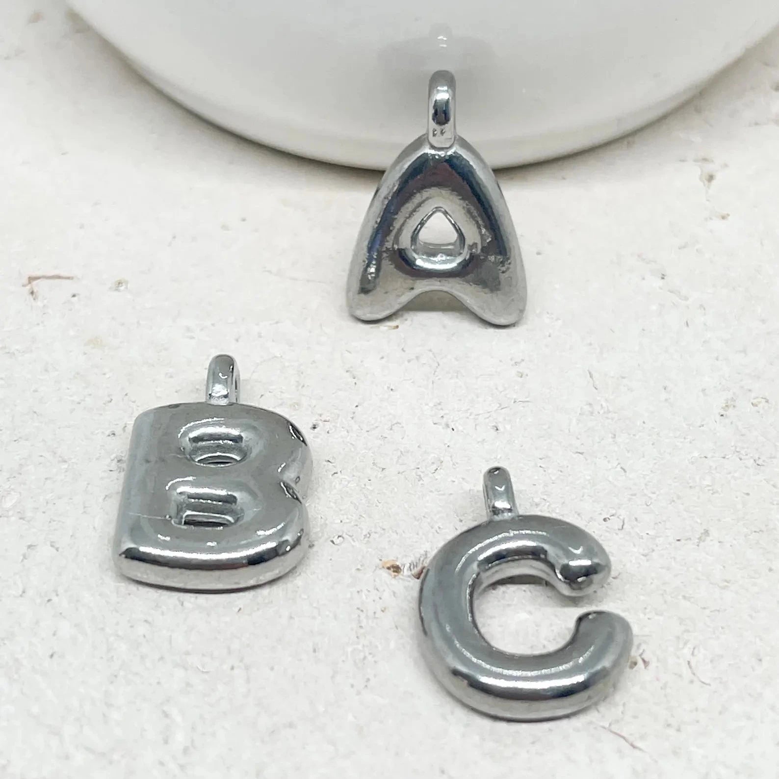 Ballon Buchstaben Initialen Anhänger Edelstahl