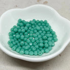 Böhmische Glasschliffperlen 4mm 100 St. Opaque Turqoise