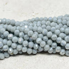 Glasschliffperlen 4mm - Grau Opak