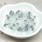 Glasschliffperlen 4mm - Weiß/Grau/Silber gemischt