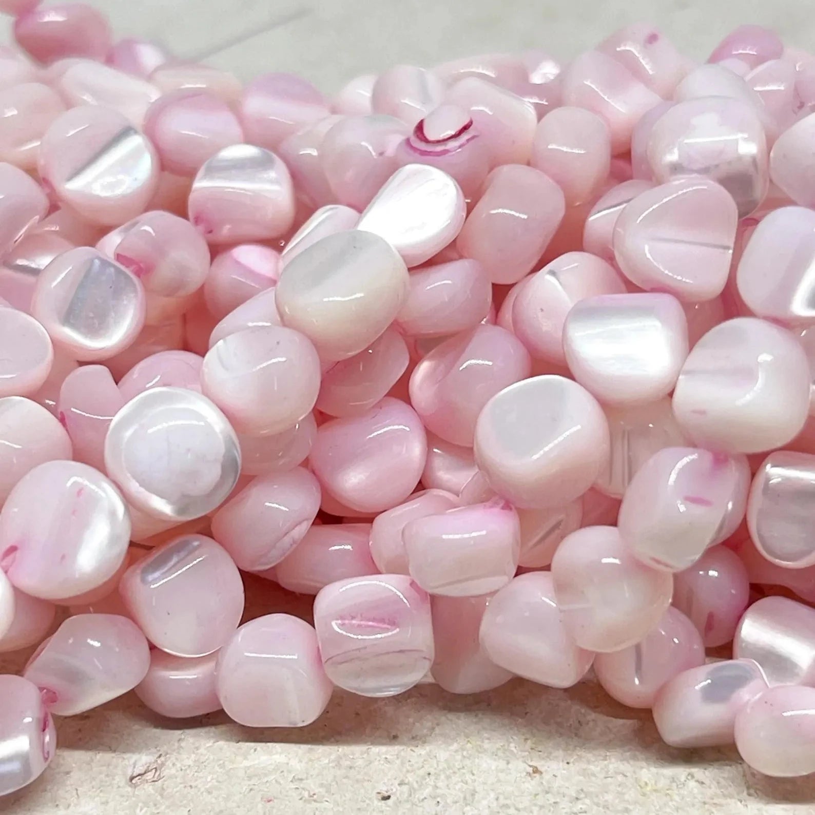 Süßwasser Splitter Perlen 6mm - 10mm Rosa
