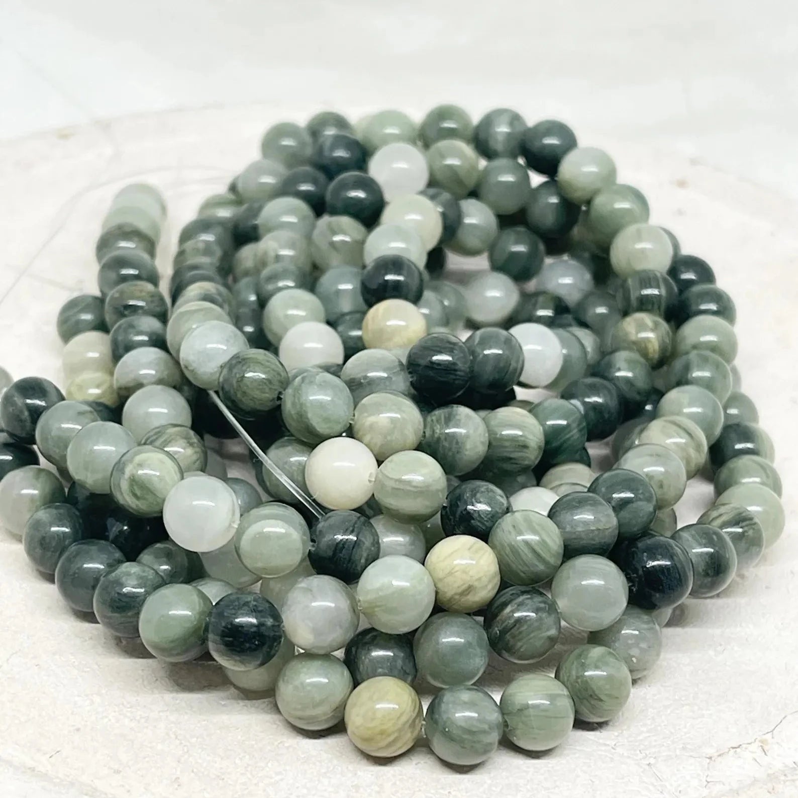 Rutilquarz Perlen Naturstein 45 St. 8mm