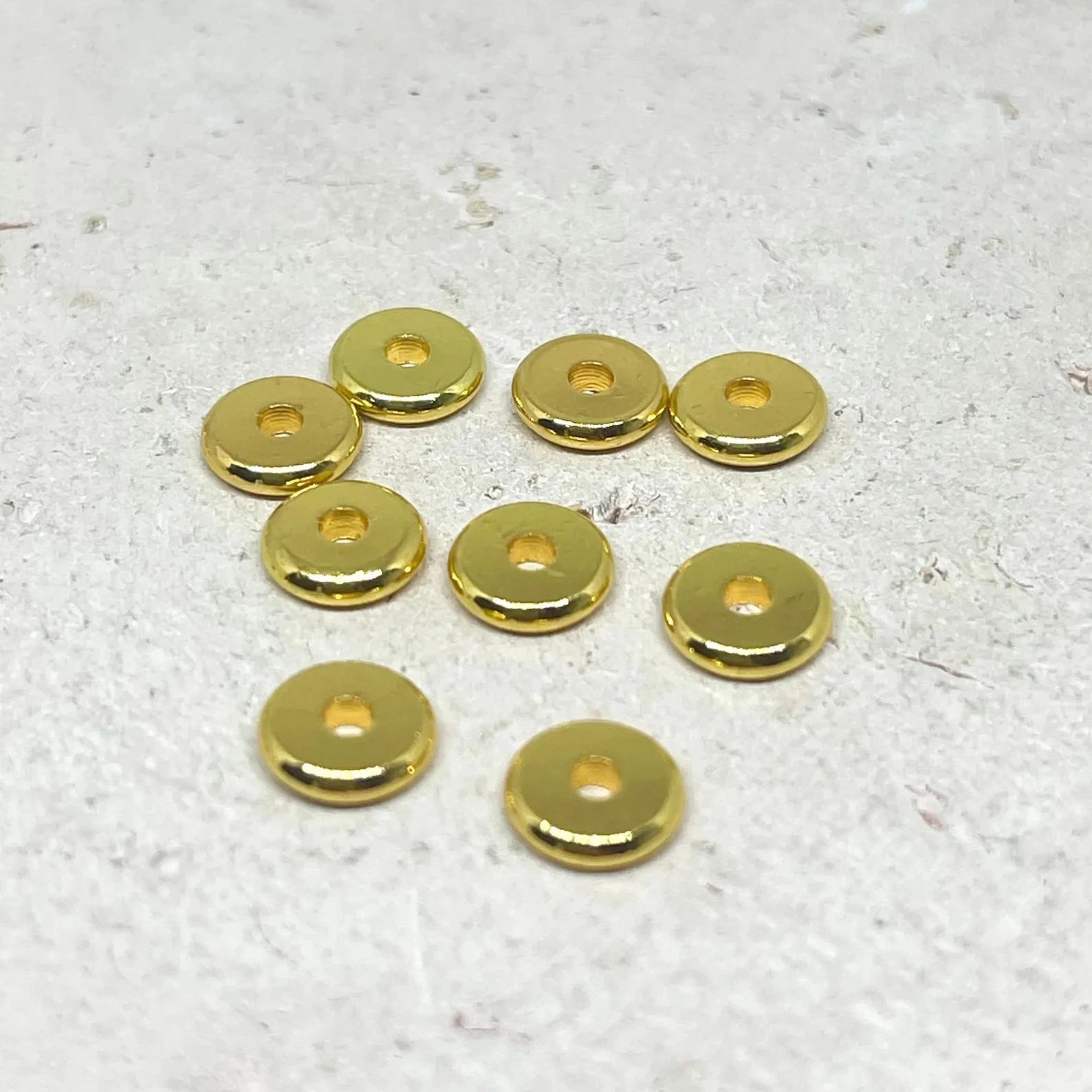 Zwischenperle / Spacer Perle aus Messing Donut 8mm 24K, vergoldet