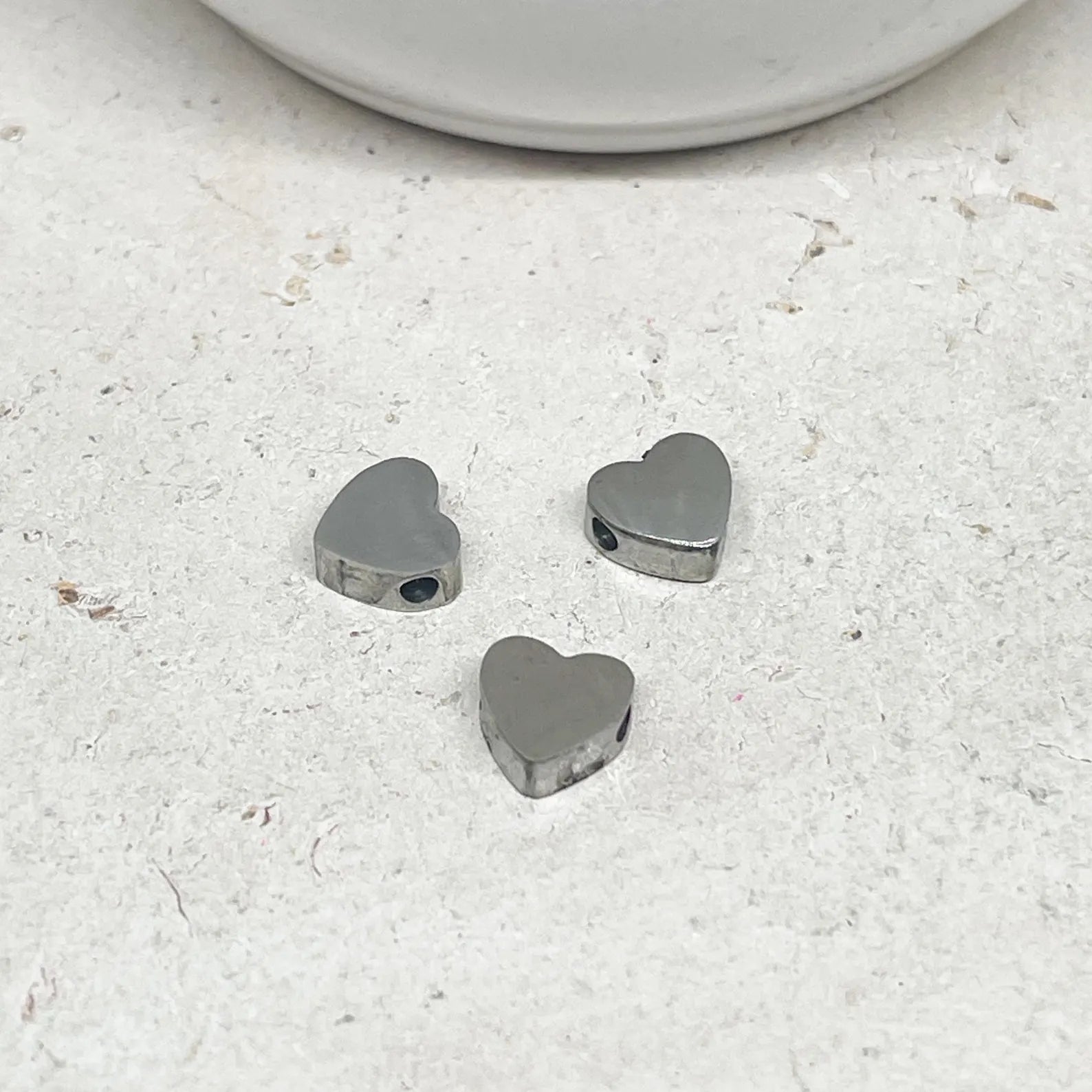 Verbinder Herz Perle Edelstahl 3 St.