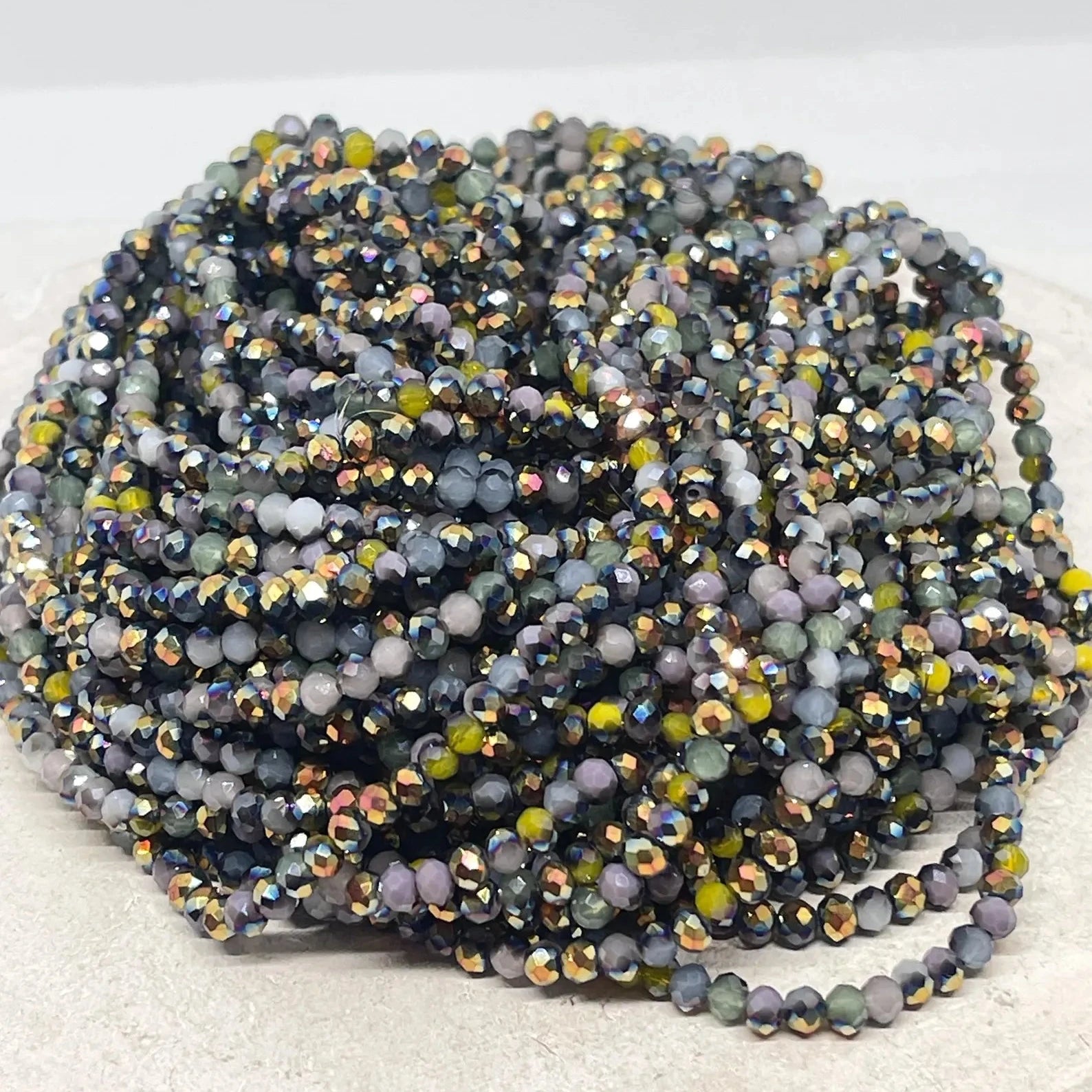 Glasperlen 4mm, Glasschliffperlen Multicolor