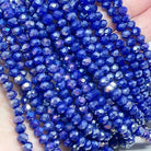 Glasperlen 6mm, Glasschliffperlen Blau Lila opak AB
