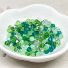 Glasschliffperlen 4mm - Grün gemischt