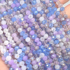 Glasperlen 6mm, Glasschliffperlen Lila Flieder Blau gemischt