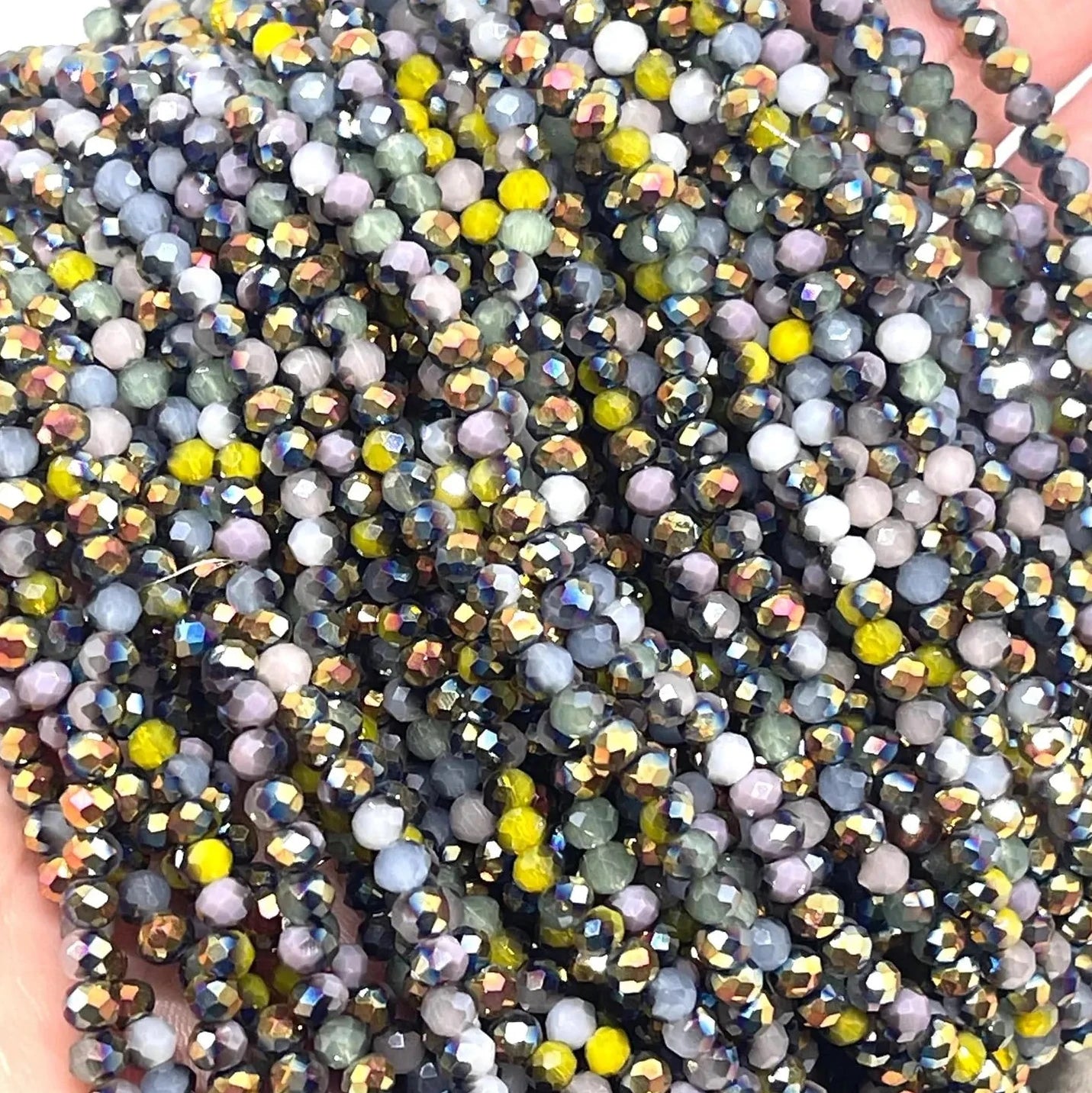 Glasperlen 4mm, Glasschliffperlen Multicolor