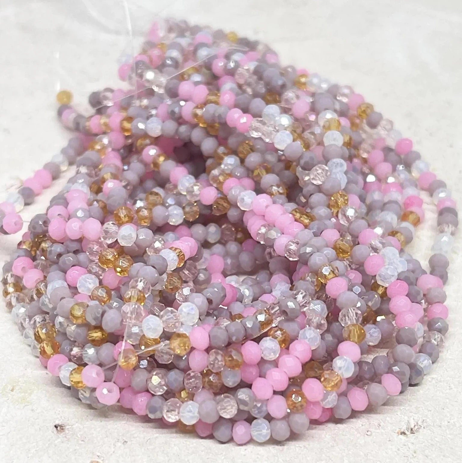 Glasperlen 3mm - Rosa Beige