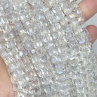 Glaswürfel Glasschliffperlen 6mm - Kristall AB