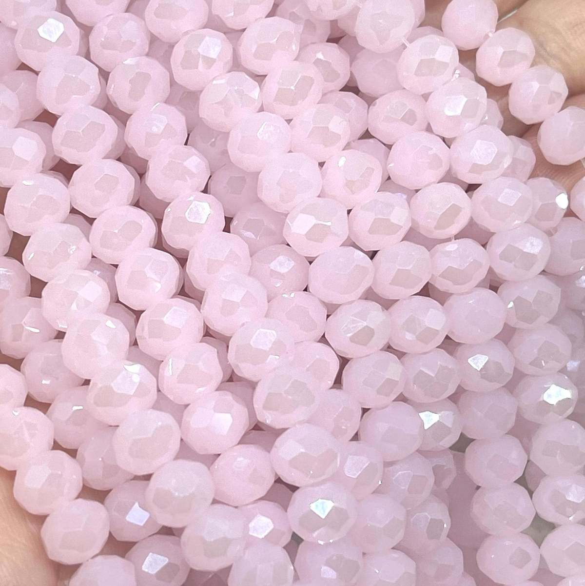 Glasschliffperlen 8mm -  Rosa Opak