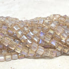 Glaswürfel Glasschliffperlen 6mm - Beige