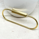 Messing Karabiner ovaler Schloss mit Zirkonia Steinen, 18 K vergoldet.