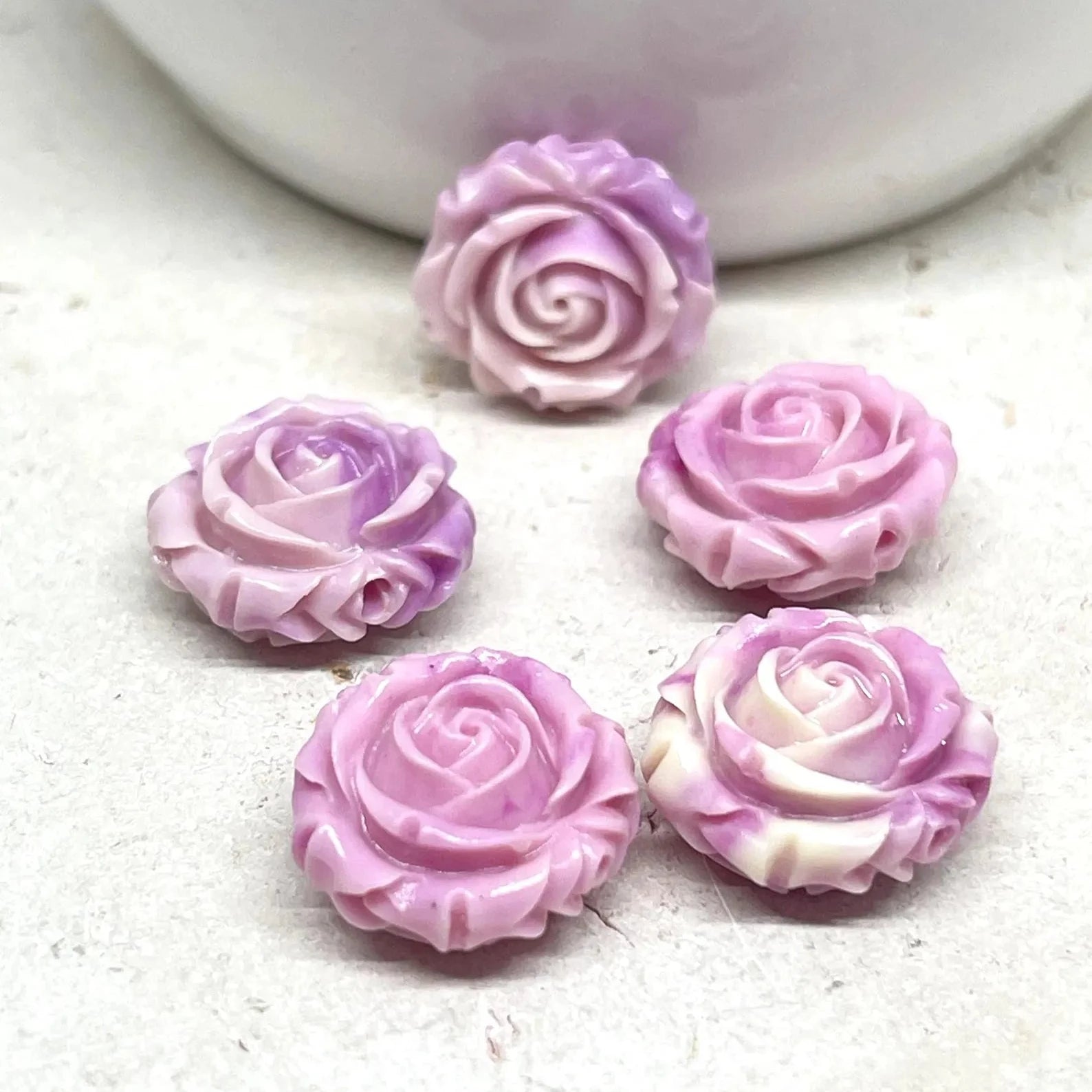 Resin Blümchen Pastel Blumen 5 St. - Lila