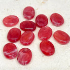 Acryl Perlen Oval 18mm x 13mm Ziegelrot