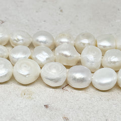 20 St. Süßwasser Perlen 10-11mm/8-9mm Zuchtperlen creme weiß, Natur Perlen, Barock Perlen, Echte Perlen