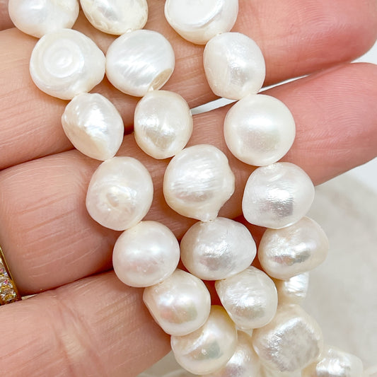 20 St. Süßwasser Perlen 10-11mm/8-9mm Zuchtperlen creme weiß, Natur Perlen, Barock Perlen, Echte Perlen