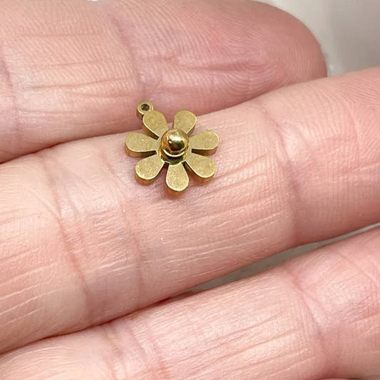 Anhänger Blume Charm aus Edelstahl 3 St. Ionenbeschichtung (IP