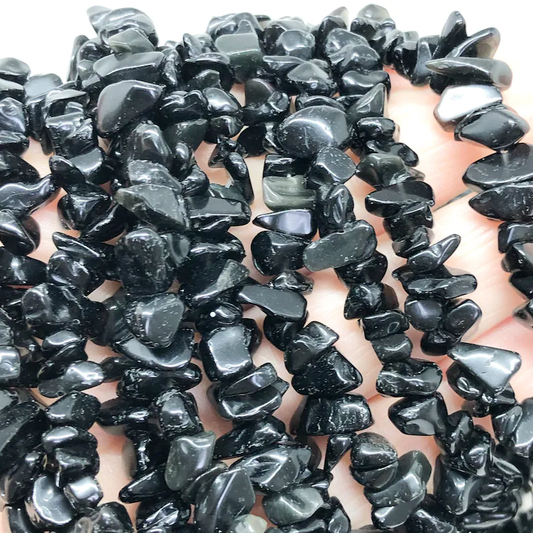 Obsidian Edelstein Perlen Schwarze Splitter 4-8mm