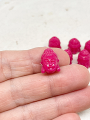 10 St. Buddha Perlen Buddhakopf Buddhaanhänger Pink