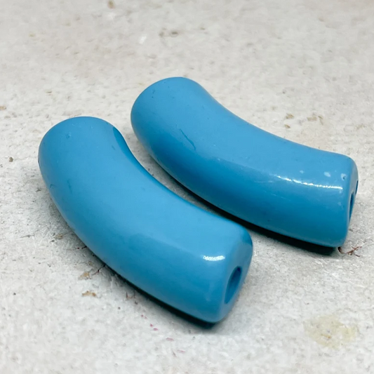 Acryl Röhrenperlen Tubes 35 x 11 mm Hellblau