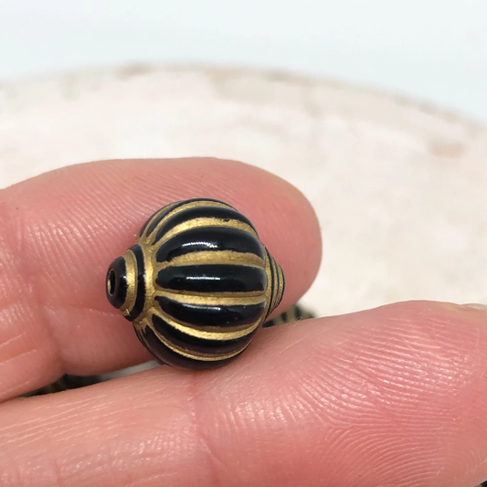25 St. Acryl Perlen Laterne, Acrylperlen 14mm x 14mm Schwarz Gold