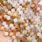 Kristallperlen 8mm 66 St. Glasschliffperlen Beige gemischt