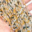 Glasschliffperlen 3mm  Weiß/Beige gemischt
