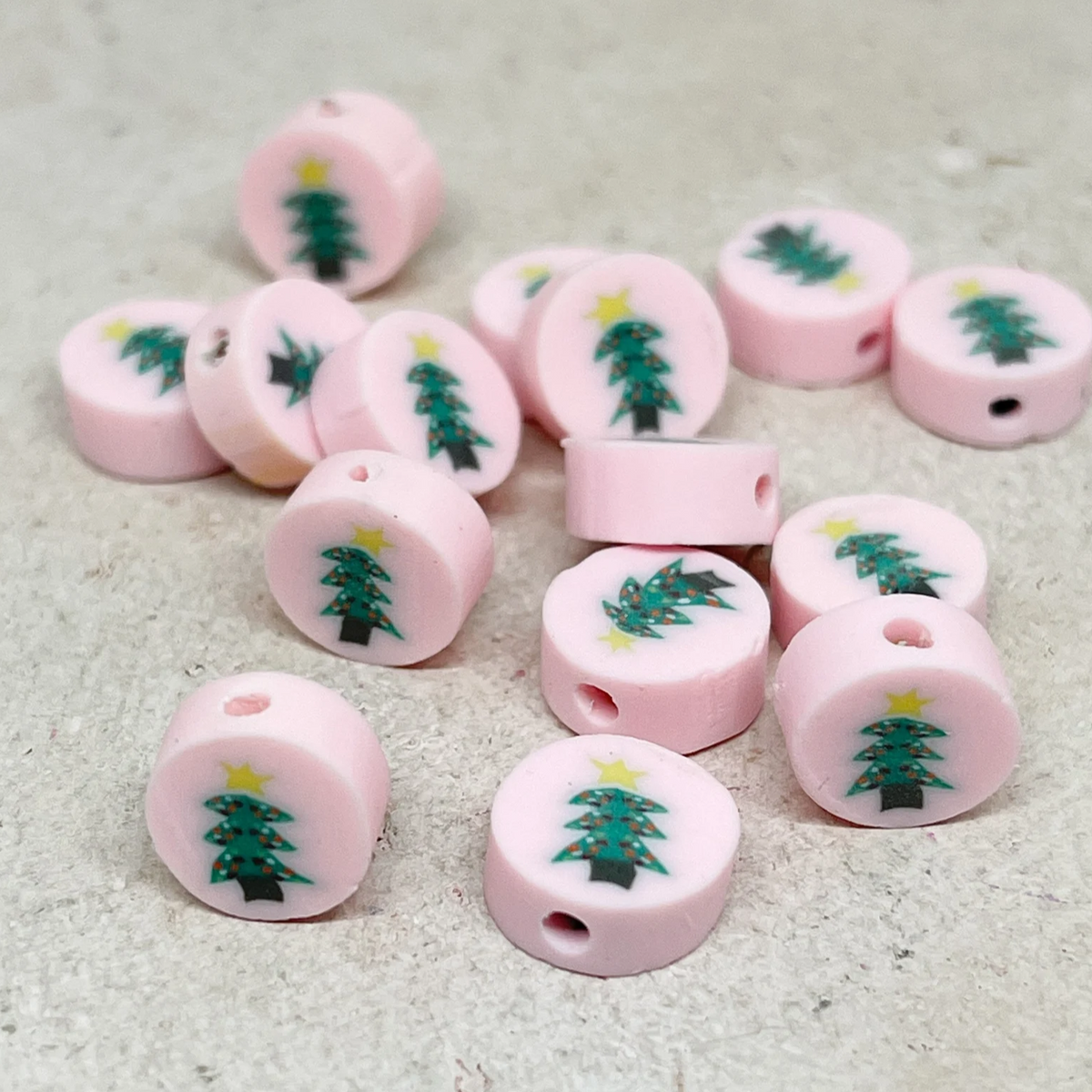 25 St. Polymer Clay Weihnachts Perlen - Tannenbaum