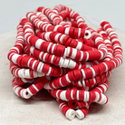 Heishi Perlen Polymer Clay Perlen 6mm Rot Weiß