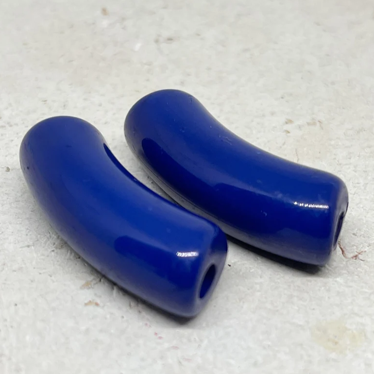 Acryl Röhrenperlen Tubes 35 x 11 mm Cobaltblau