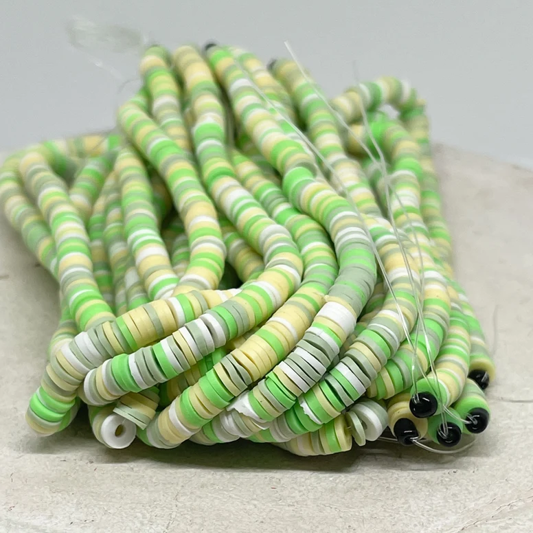 Heishi Perlen Polymer Clay Perlen in Gelb Grün