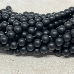 Matte schwarze Achat Perlen 4/6/8 mm D43