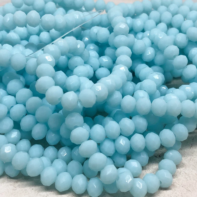 Glasschliffperlen Hell Blau Opak