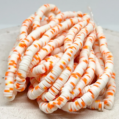 1 Strang Heishi Perlen, Polymer Clay Perlen Scheiben 6mm - Orange