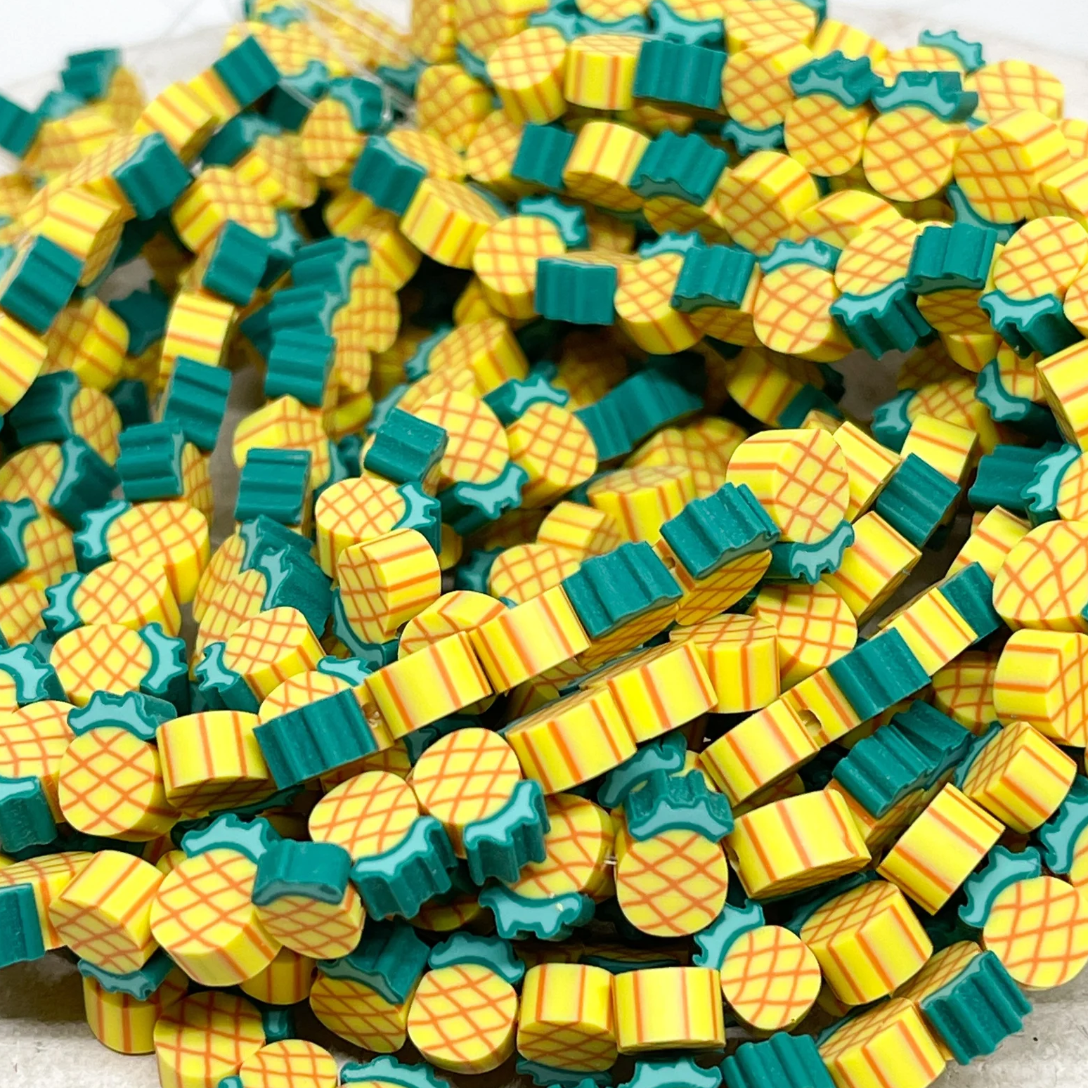 Polymer Clay Frucht Perlen, Fruchtperlen Ananas