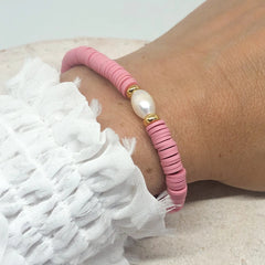 Armband mit Heishi Perlen  Altrosa