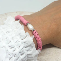 Armband mit Heishi Perlen  Altrosa