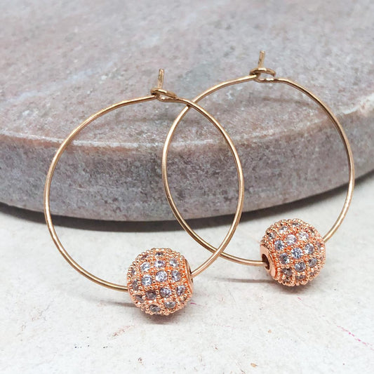Creolen mit Zirkonia Perle