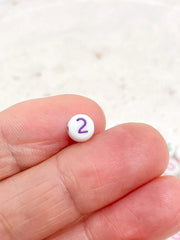 50 St. Zahlen Perlen, Bunte Zahlen 7mm