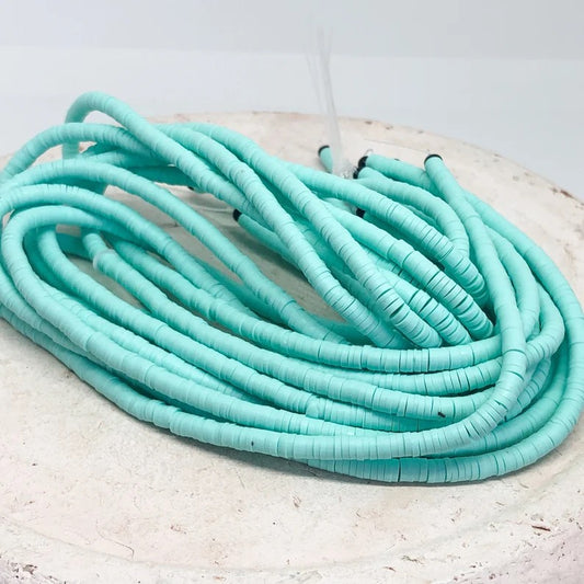1 Strang Heishi Perlen Polymer Clay Perlen Scheiben 4mm Türkis